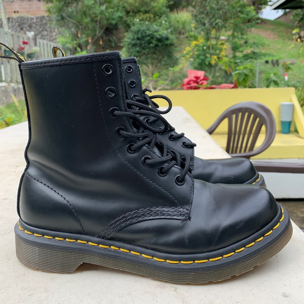 Dr. Martens black 8 eye 1460 lace up boots